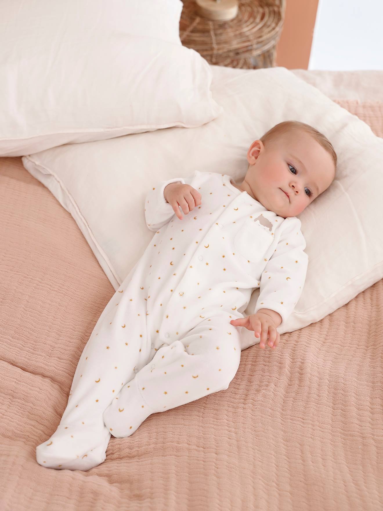 Vertbaudet Slaappakje Schaap Voor Baby's Van Fluweel Eenvoudige Opening Ecru