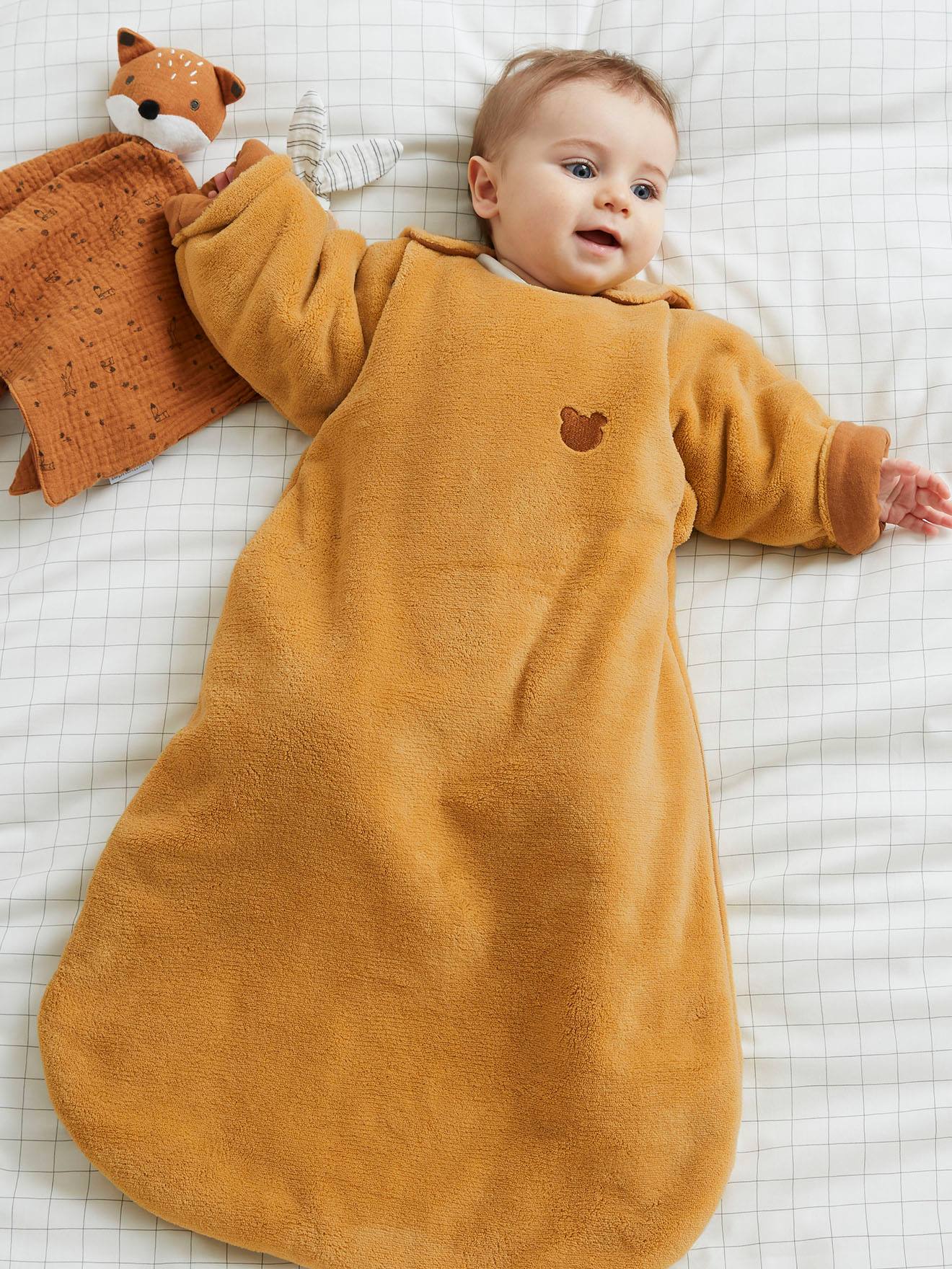 Vertbaudet Alaska Basics Fleece Trappelzak Mosterdgeel