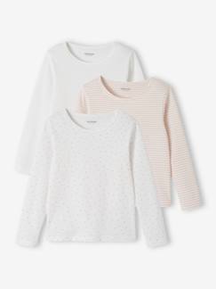 -Lot de 3 T-shirts manches longues fantaisie fille BASICS