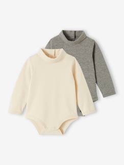 Baby-Set van 2 babyromperstje met opgerold kraagje