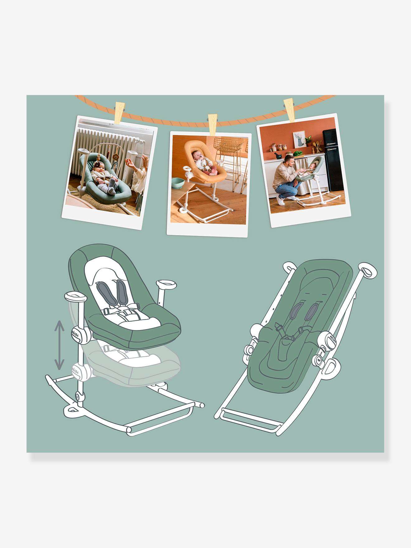 Transat Up&Down V4 Béaba Artline - Confort et Design pour Bébé