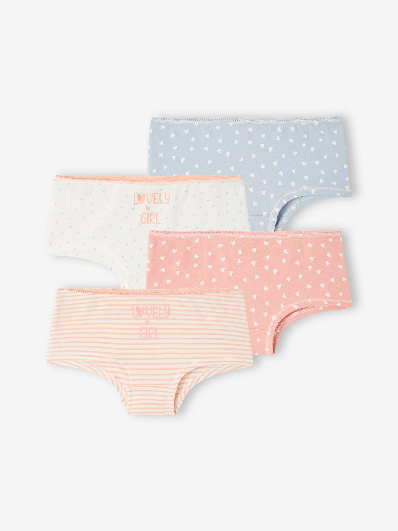 Vertbaudet Set Van 4 Mooie Meisjesshorties Basics Ecru