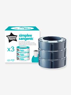 Puériculture-Toilette de bébé-Propreté et change-Lot de 3 recharges pour poubelle à couches Simplee Tommee tippee SANGENIC en plastique recyclé