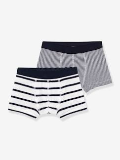 Jongens-Set van 2 gestreepte boxershorts PETIT BATEAU