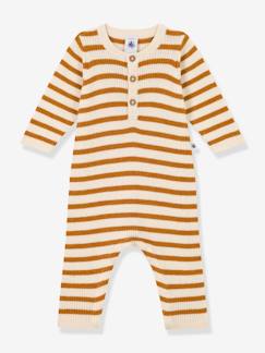 Bébé-Salopette, combinaison-Combinaison rayée en tricot bébé