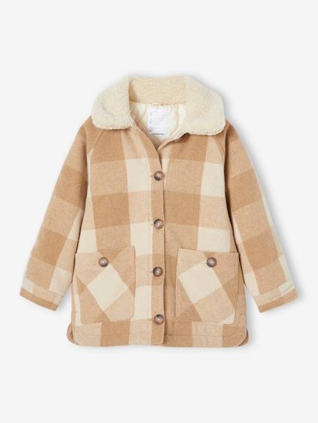 Veste Velours Fille VERTBAUDET – Doublée Fausse Fourrure, Col En Imitation Fourrure, Style Rétro