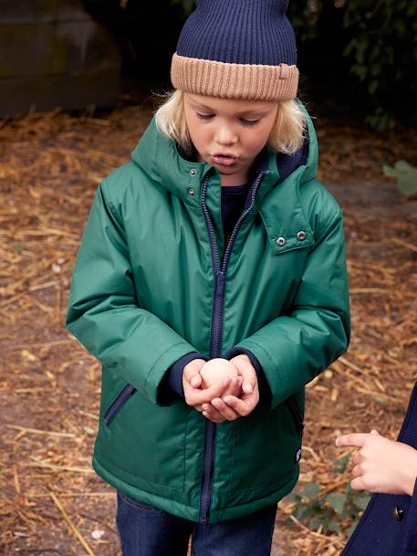 Garçon-Parka à capuche doublée polaire garçon