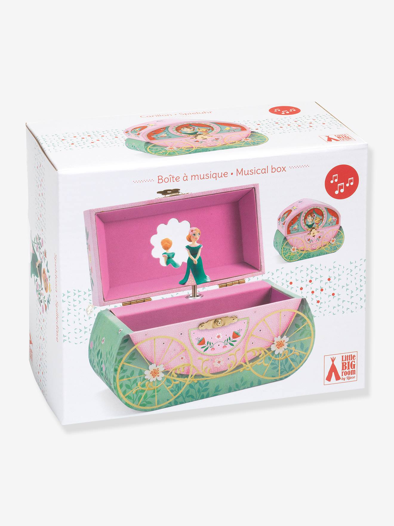 Boîte à Musique Cube Phosphorescent Ballerine - TROUSSELIER - rose, Linge  de maison et décoration
