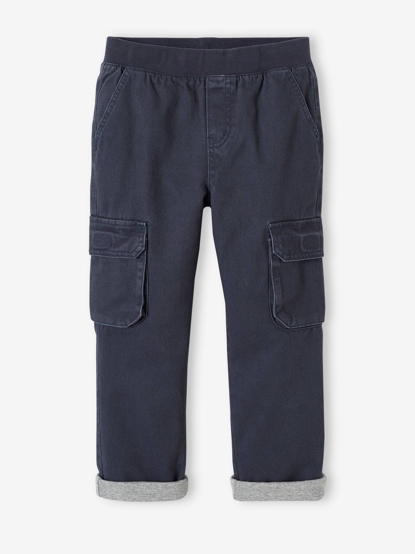 Vertbaudet Gevoerde Battlebroek Voor Jongens, Eenvoudig Aan Te Trekken Nachtblauw