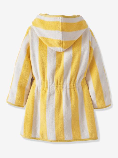 Peignoir de bain Enfant rayures TRANSAT personnalisable, avec coton recyclé rayé jaune+rayé rose+rayé vert+rayé violet - vertbaudet enfant 