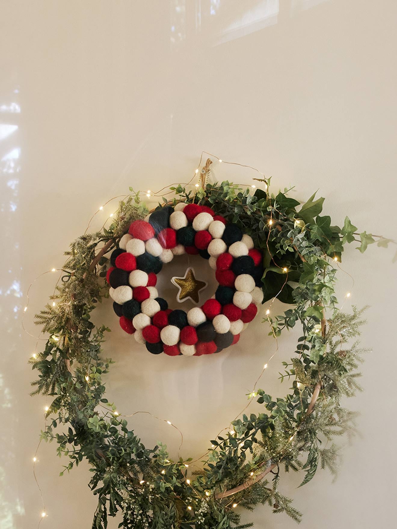 Vertbaudet Vilten Kerstkrans Rood