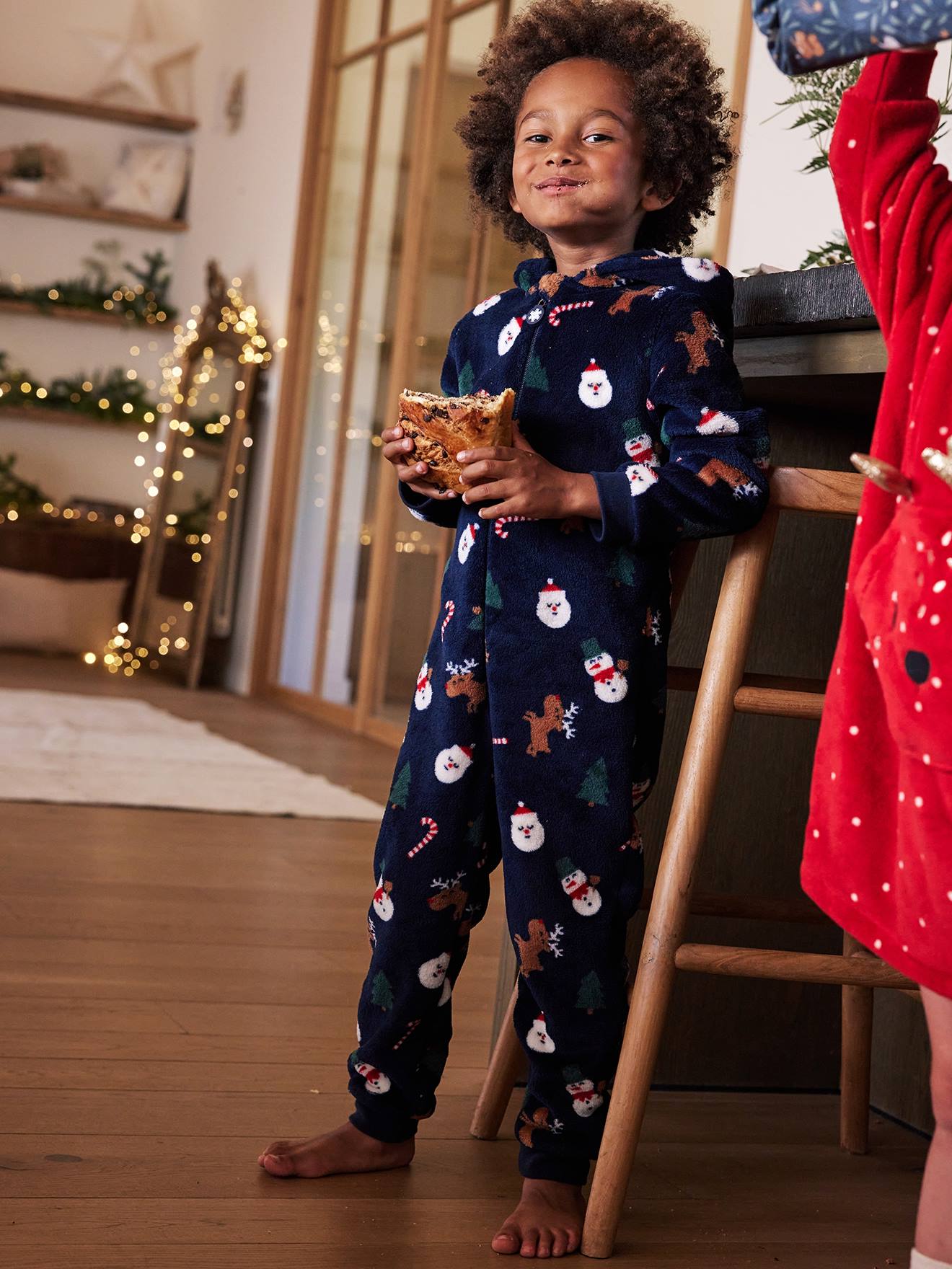 Vertbaudet Onesie Pyjama Kerst Jongens Marineblauw