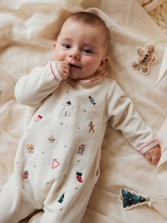 Bébé-Pyjama, surpyjama-Pyjama Noël bébé fille brodé en velours