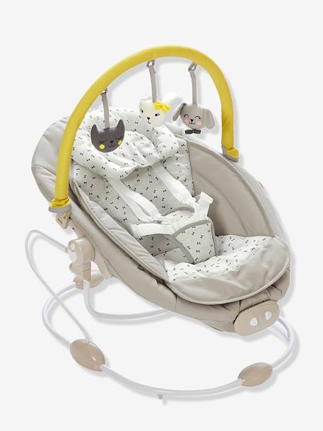 Schommelstoel met speeltjesboog Babyswing van VERTBAUDET Bedrukt grijs+EFFEN DONKERBLAUW - vertbaudet enfant 