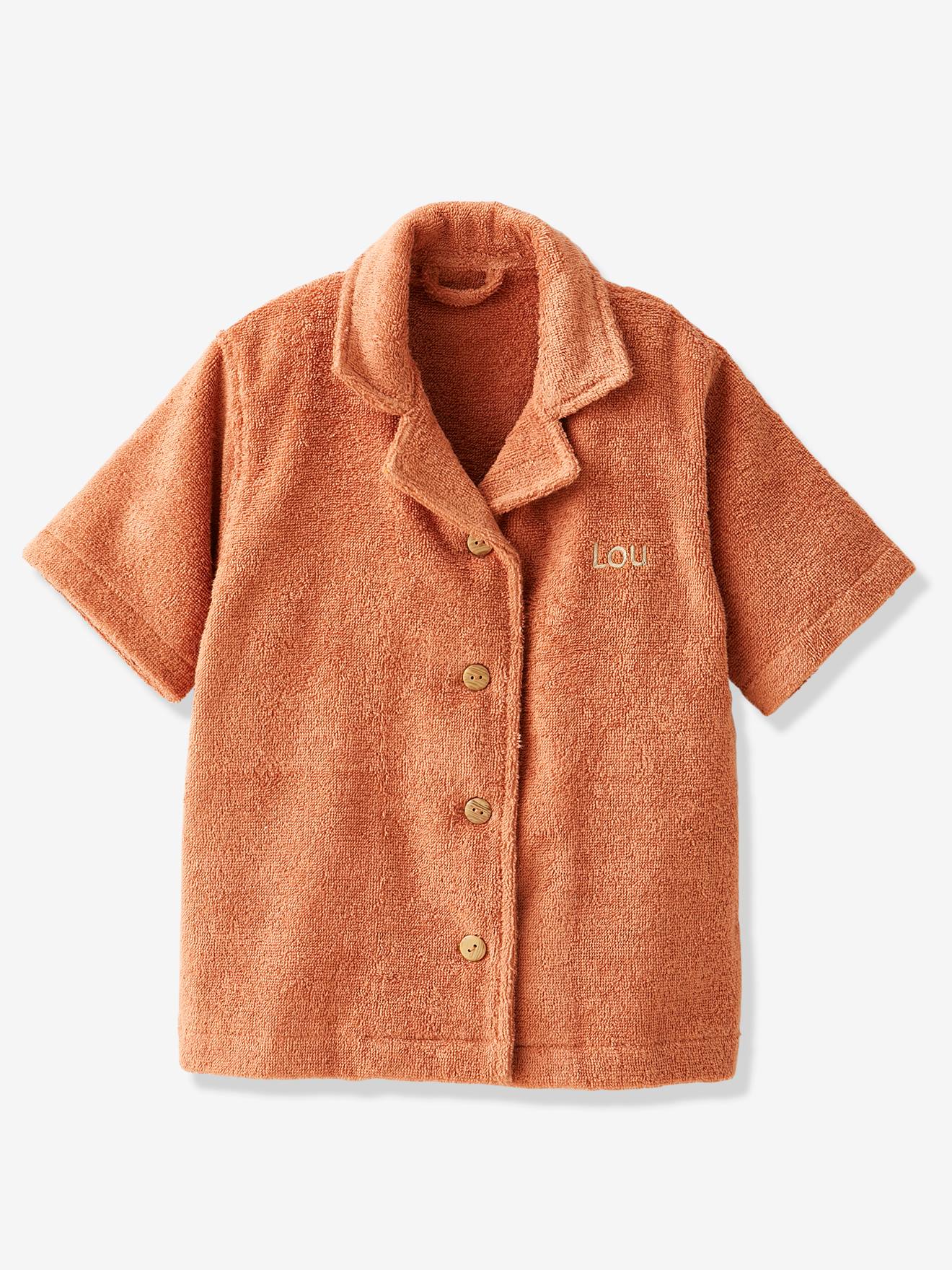 Vertbaudet Gepersonaliseerde Badjas Voor Baby's Met Gerecycled Katoenen Blouse Terracotta