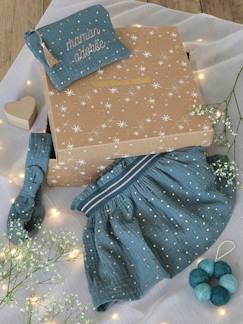 Bébé-Robe, jupe-Coffret de Noël bébé "Adoré" : jupe, bandeau et pochette brodée