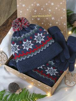 Jongens-Accessoires-Kerstset "vlokje" voor jongens met muts, snood en handschoenen