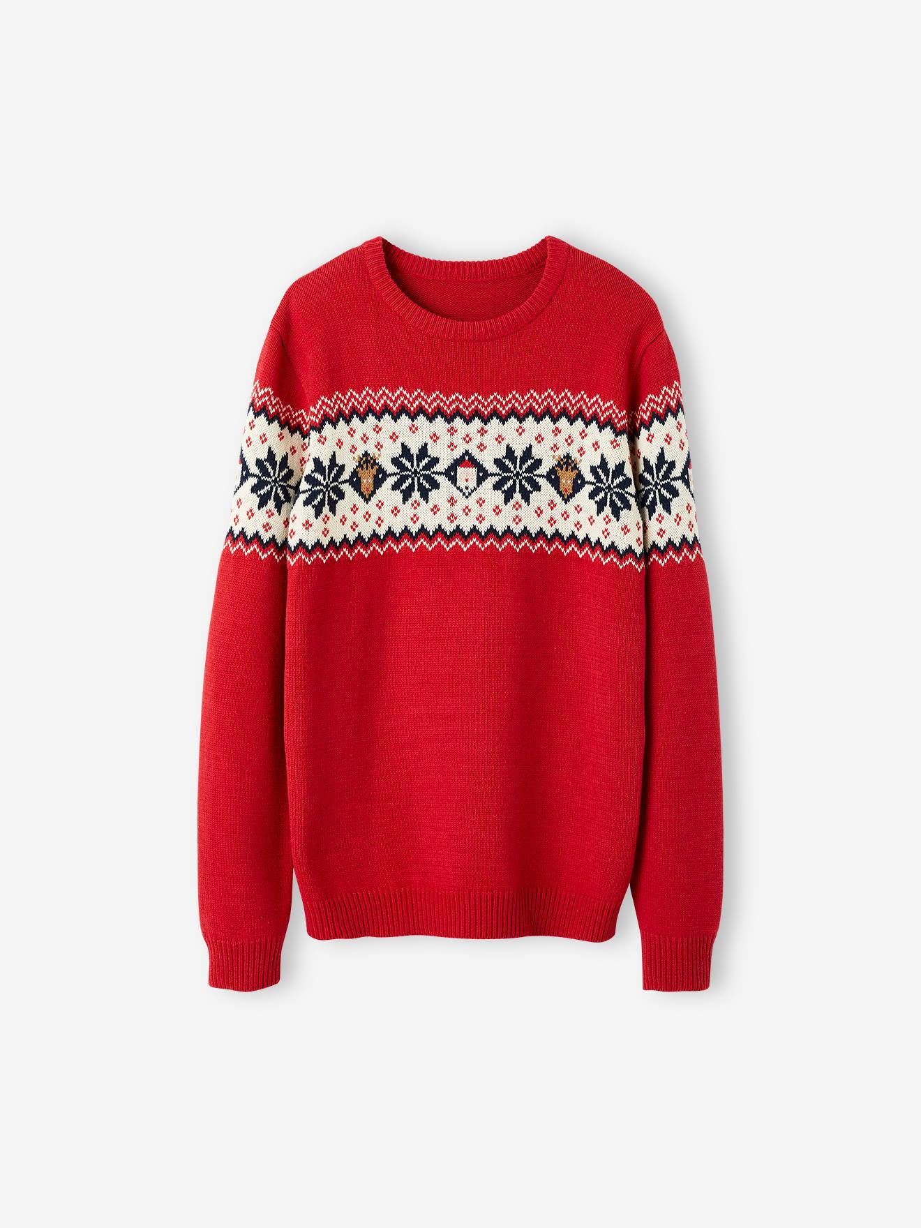 Vertbaudet Kersttrui In Jacquard Voor Volwassenen, Capsule Familiecollectie Rood