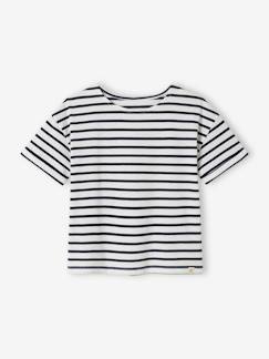 -Tee-shirt marinière personnalisable fille manches courtes