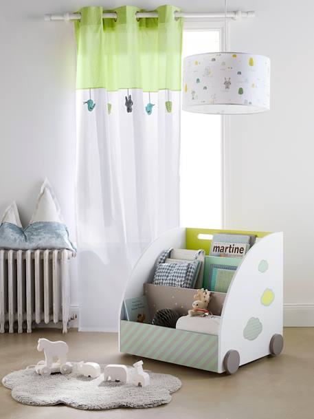 Rideau voilage Souffle de vert Blanc / vert / gris - vertbaudet enfant 