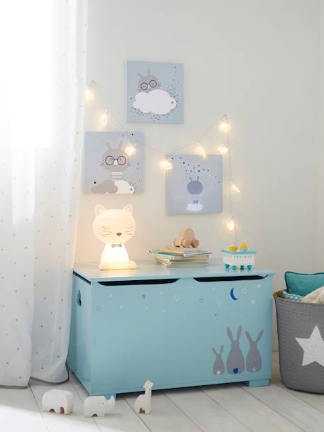 Coffre à jouets Lapins Bleu - vertbaudet enfant 
