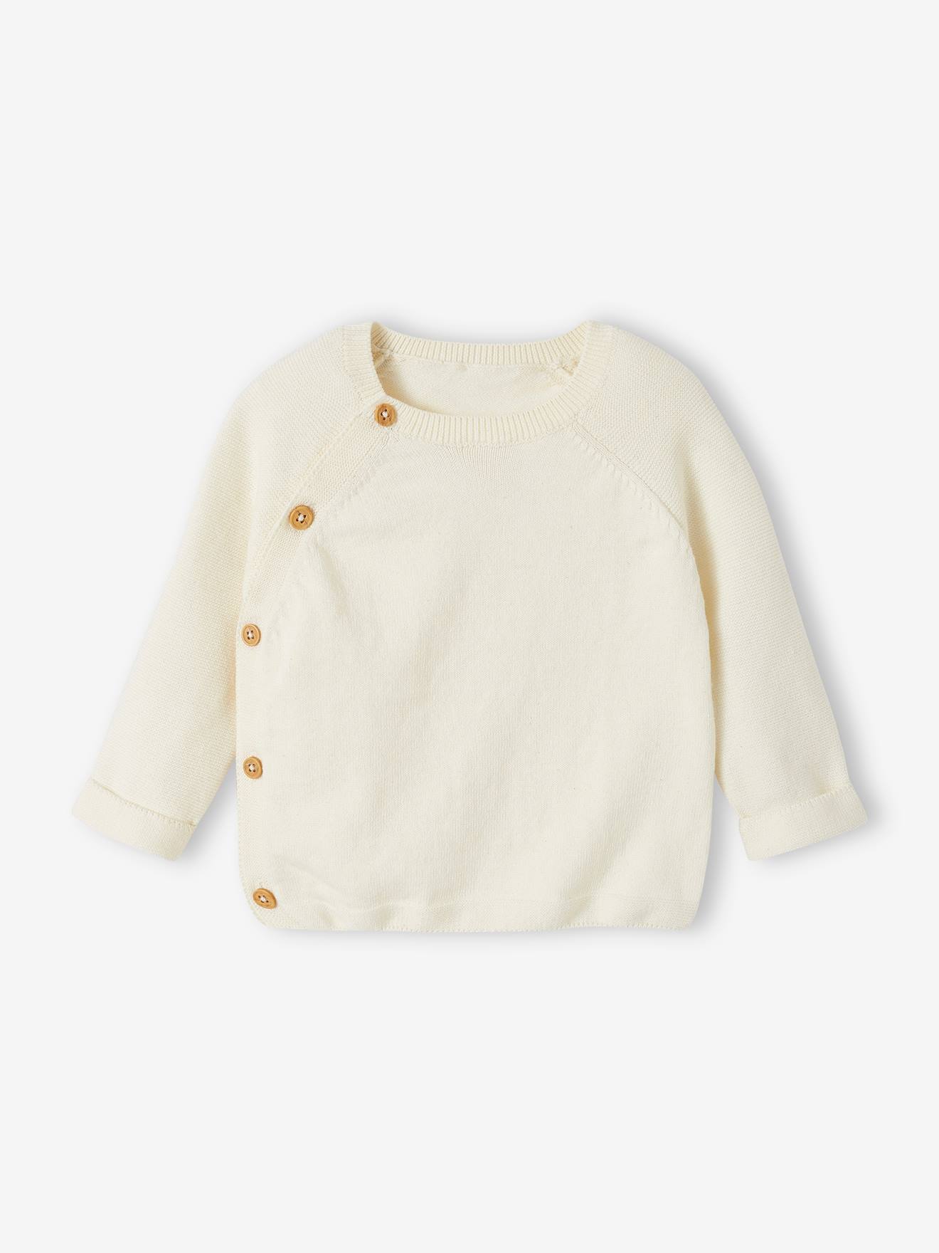 Vertbaudet Babytrui Van Tricot Met Opening Aan De Voorkant Ecru