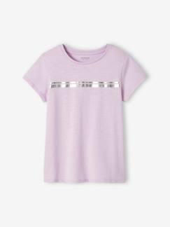 -T-shirt de sport Basics fille rayures irisées placées