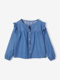 Chemise en jean à volants fille  - vertbaudet enfant