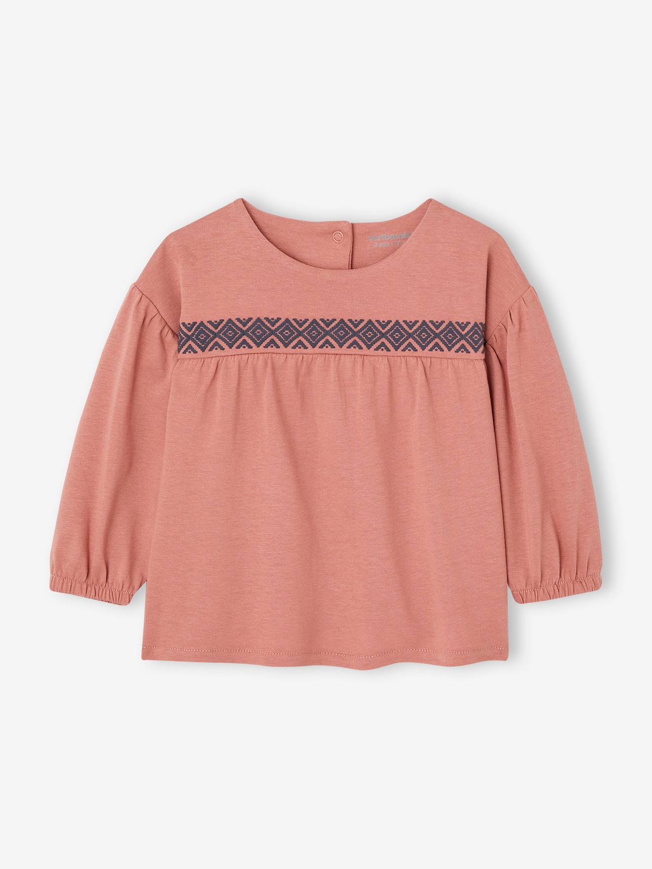 Vertbaudet T-shirt Voor Baby's Met Motief In Zwelinkt Rozenhout