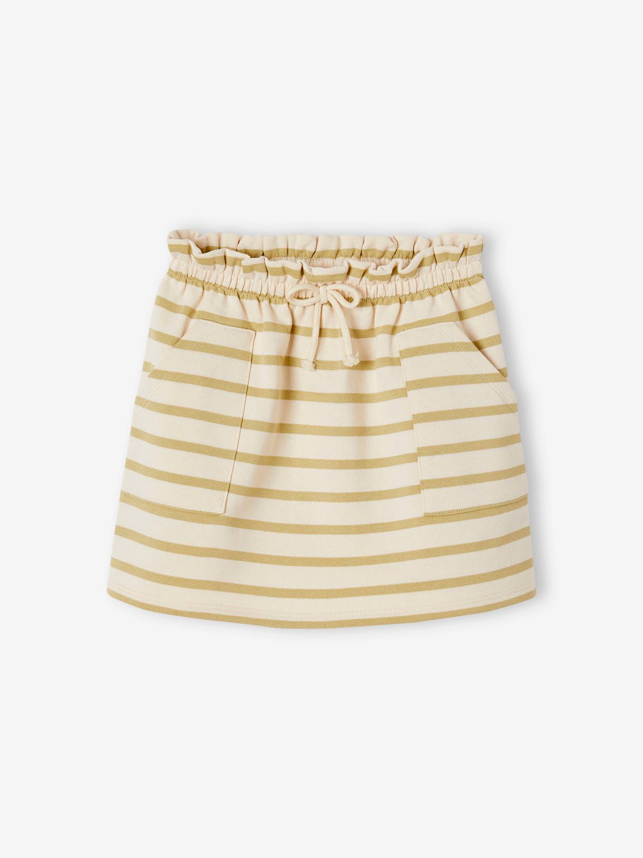 Vertbaudet Fleece Rok Voor Meisjes Groen, Gestreept