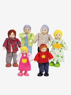 Speelgoed-Familie van 6 houten poppen van Hape