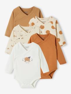 Set van 5 rompertjes voor pasgeboren baby's van biokatoen  - vertbaudet enfant