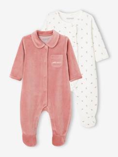 Baby-Pyjama,  overpyjama-Set van 2 fluwelen pyjamapakjes