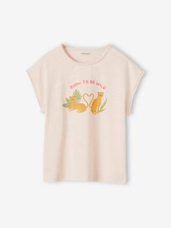 Meisje-T-shirt, souspull-Meisjesshirt panter in fluwelen flocking met boodschap