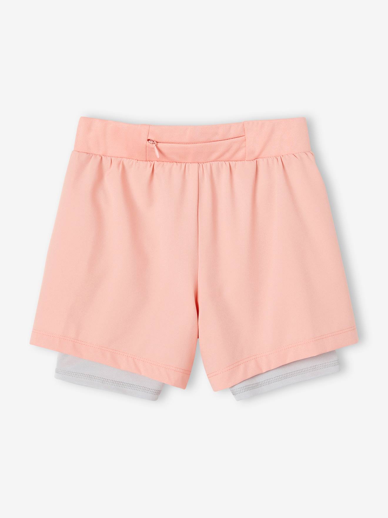 short sport athlétique filles poches zippées taille haute