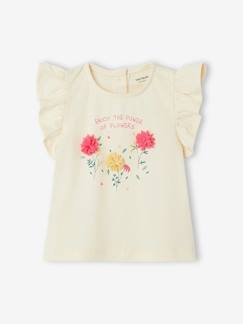 T-shirt met bloemen in reliëf baby  - vertbaudet enfant