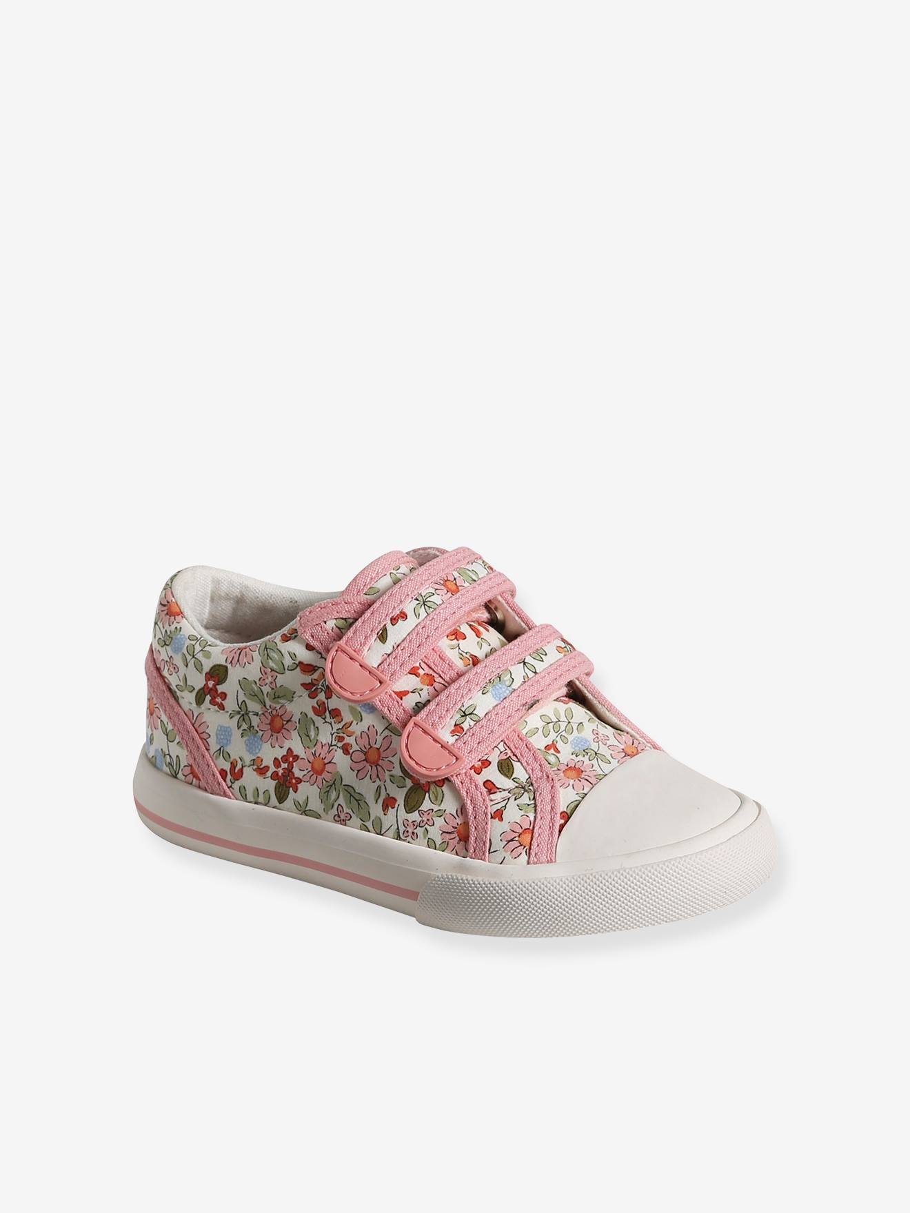 Vertbaudet Sneakers Met Klittenband Kleutercollectie Roze, Bedrukt