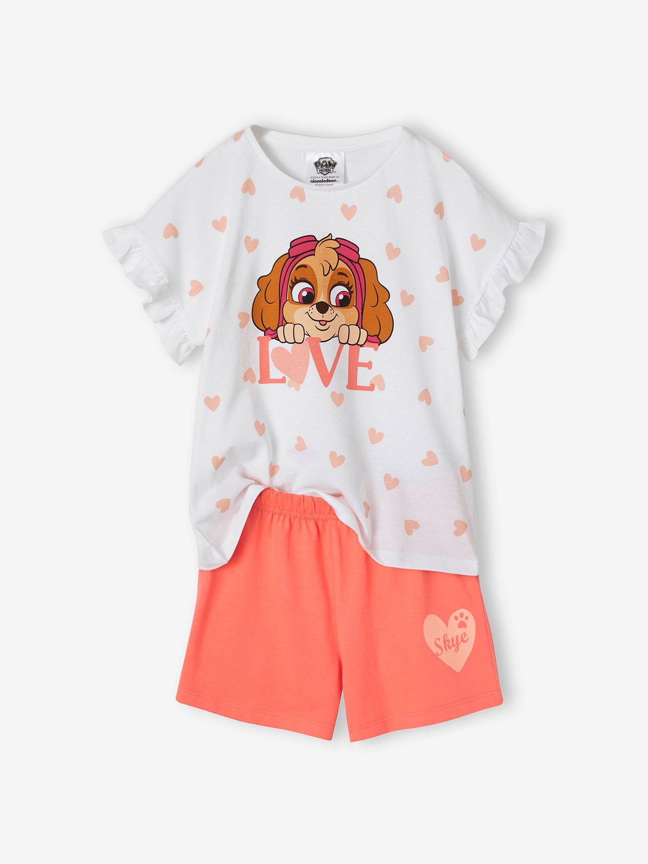 Tweekleurige Pyjamashort Meisjes Paw Patrol® Koraal