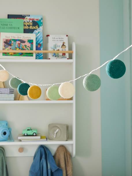Guirlande boules lumineuse avec interrupteur framboise+rose+vert sauge - vertbaudet enfant 