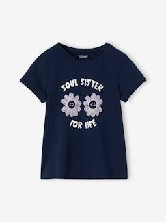 Meisje-T-shirt, souspull-T-shirt met tekst meisjes