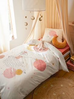 Linge de maison et décoration-Linge de lit enfant-Parure housse de couette enfant et taie d'oreiller avec coton recyclé PRINCESSE POESIE