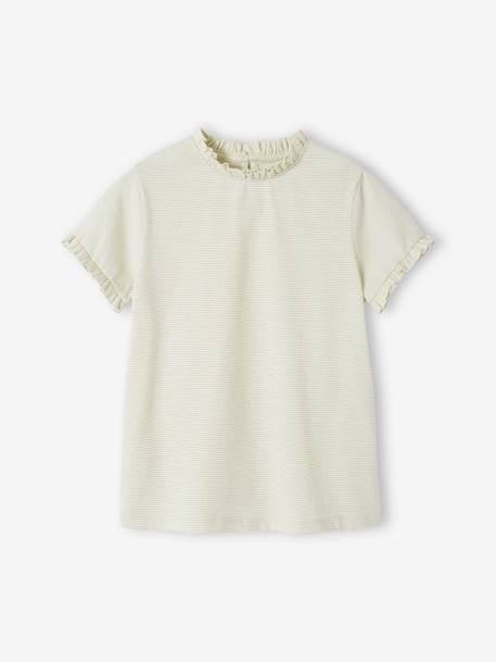 Fille-T-shirt, sous-pull-T-shirt rayures brillantes personnalisable fille