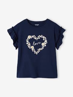T-shirt fille motif fantaisie manches courtes volantées  - vertbaudet enfant