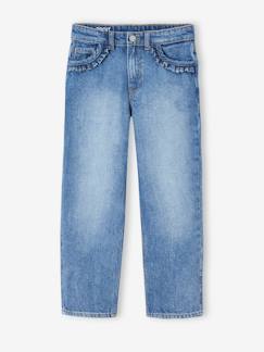 Jean fille droit MorphologiK tour de hanches large  - vertbaudet enfant