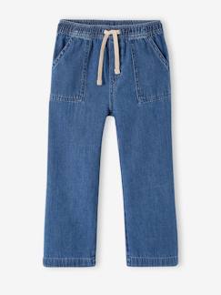 Meisje-Broek-Rechte jeans met losse pasvorm, eenvoudig aan te trekken