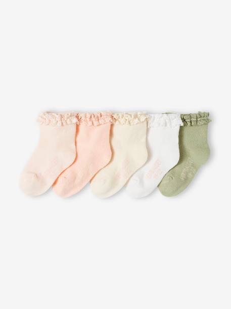 Bébé-Lot de 5 paires de mi-chaussette bébé fille