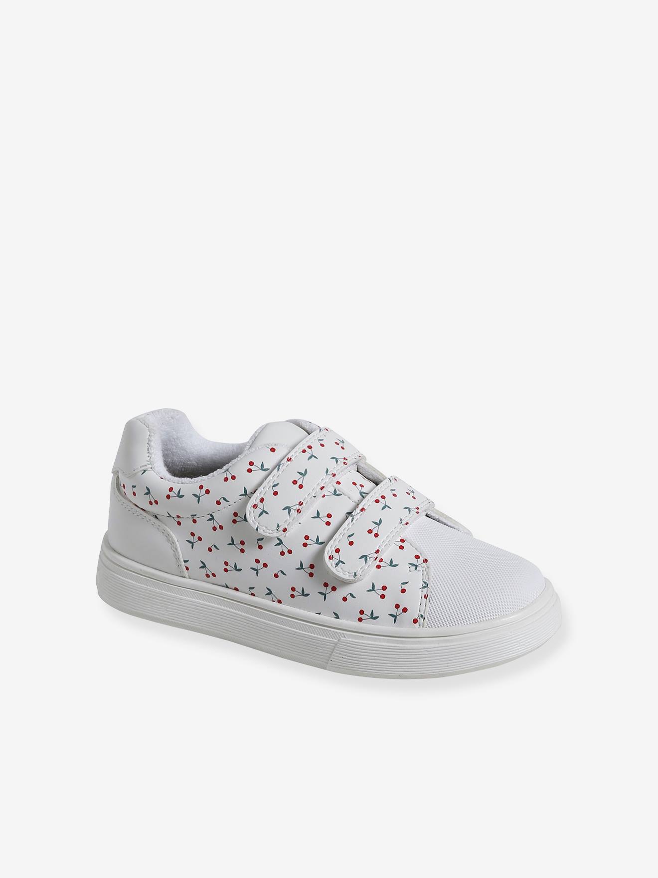 Vertbaudet Klittenband Sneakers Meisje Wit, Bedrukt