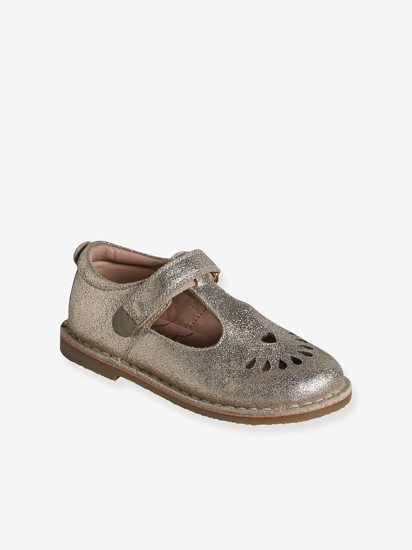 Vertbaudet Leren Meisjes Sandalen Kleutercollectie Goud