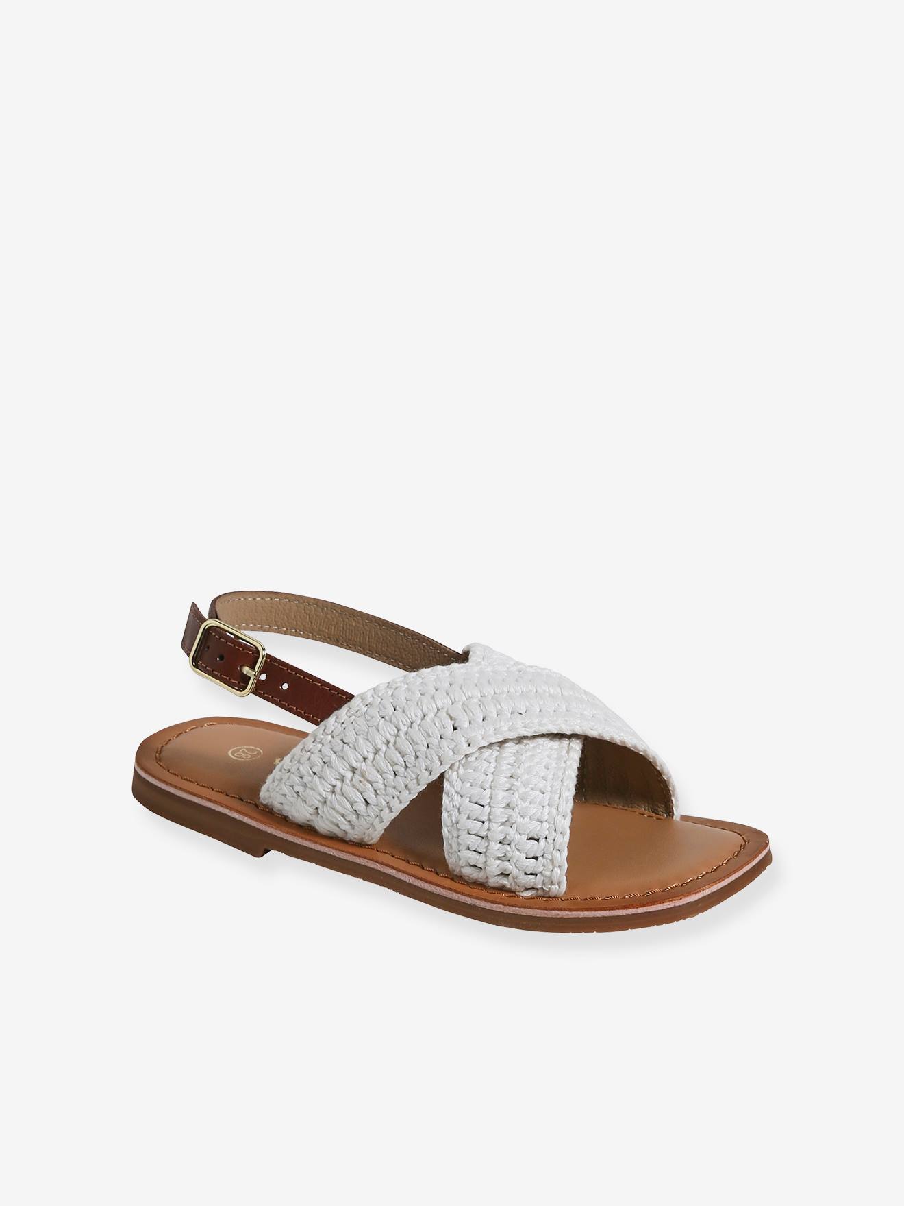 Vertbaudet Open Kindersandalen Met Gekruiste Riempjes Ecru