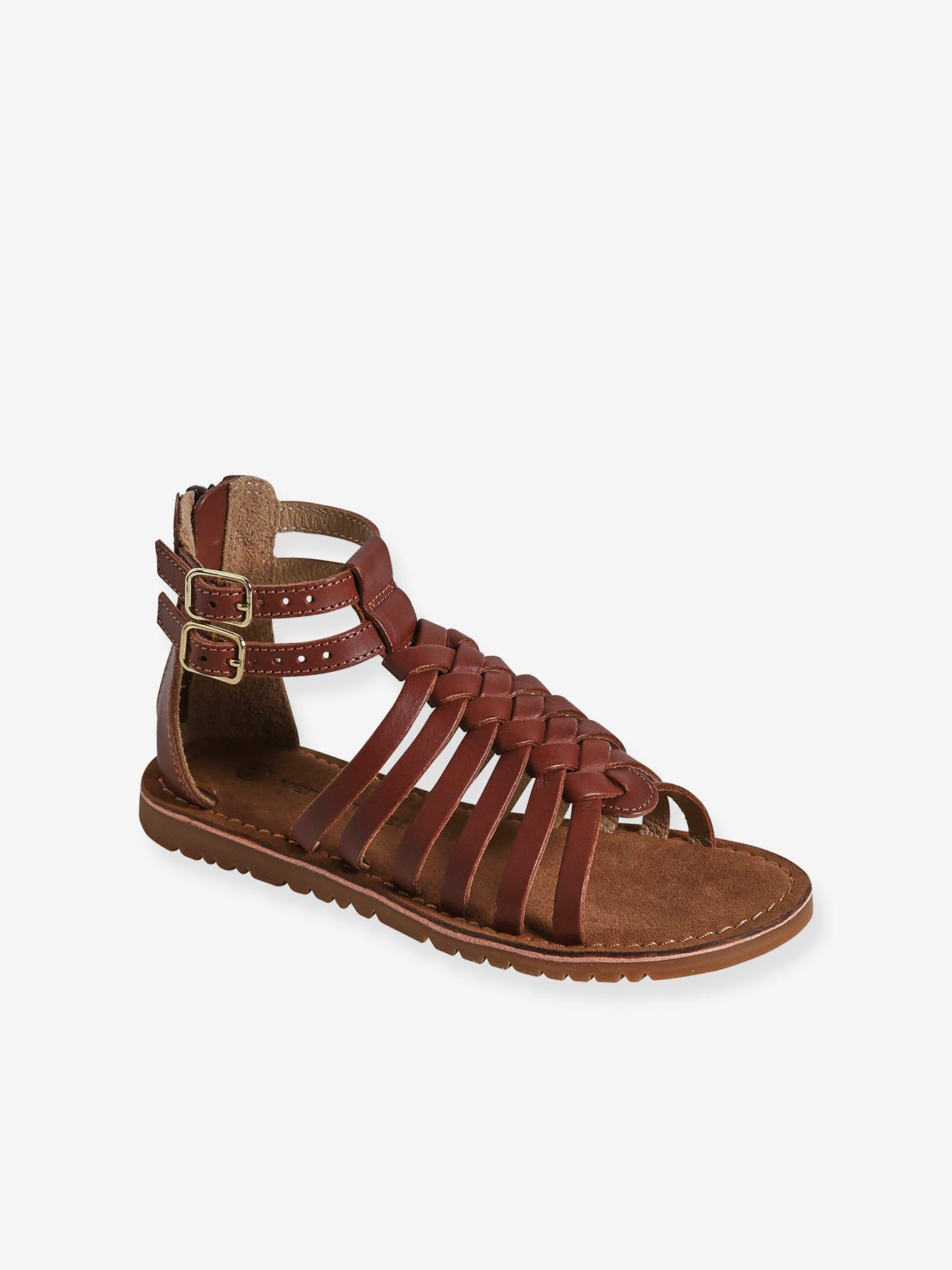 Vertbaudet Leren Hoge Kindersandalen Bruin